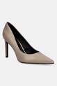 Calvin Klein szpilki skórzane ESS STILETTO 90 beżowy HW0HW02608