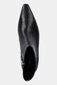 Calvin Klein cizme de piele SET BACK KITTEN HEEL ANKLE BOOT negru HW0HW02811