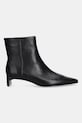 Кожаные полусапожки Calvin Klein SET BACK KITTEN HEEL ANKLE BOOT HW0HW02811 чёрный AW25
