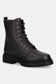 Кожаные полусапоги Tommy Hilfiger TH PLAQUE PEBBLE LACE BOOT слегка утеплённая модель коричневый FW0FW08767