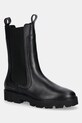 Δερμάτινες μπότες τσέλσι Tommy Hilfiger TH LTHR MID CHELSEA φλατ μαύρο FW0FW08770