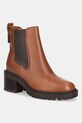 Tommy Hilfiger sztyblety skórzane TH LEATHER CHELSEA CLEATED HEEL słupek brązowy FW0FW08774