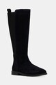 Tommy Hilfiger kozaki zamszowe FLAG SUEDE LONG BOOT płaski granatowy FW0FW08779
