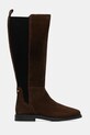 Μπότες σούετ Tommy Hilfiger FLAG SUEDE LONG BOOT FW0FW08779 καφέ AW25