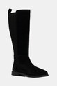 Tommy Hilfiger kozaki zamszowe FLAG SUEDE LONG BOOT płaski czarny FW0FW08779