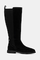 Tommy Hilfiger cizme din piele întoarsă FLAG SUEDE LONG BOOT FW0FW08779 negru AW25