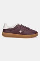 Tommy Hilfiger sneakersy skórzane TH HERITAGE SNEAKER SHINY FW0FW08823 bordowy AW25
