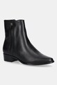 Δερμάτινες μπότες Tommy Hilfiger TH LEATHER POINTY ZIP BOOTIE χωρίς μόνωση μαύρο FW0FW08980