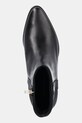 Kožené členkové topánky Tommy Hilfiger TH LEATHER POINTY ZIP BOOTIE čierna FW0FW08980