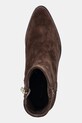 Σουέτ μπότες Tommy Hilfiger TH SUEDE POINTY ZIP BOOTIE καφέ FW0FW08981