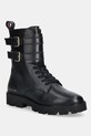 Шкіряні черевики Tommy Hilfiger TH LTHR BIKER LACEUP без утеплення чорний FW0FW08986