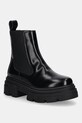 Tommy Hilfiger sztyblety skórzane TH SHINY LEATHER CHELSEA brak zapięcia czarny FW0FW09042