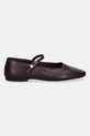 Tommy Hilfiger baleriny skórzane SMOOTH LEATHER MARYJANE FW0FW09152 bordowy AW25