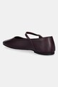 Obuwie Tommy Hilfiger baleriny skórzane SMOOTH LEATHER MARYJANE FW0FW09152 bordowy