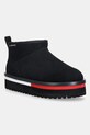 Замшевые сапоги Tommy Jeans TJW FLATFORM SNOW BOOT SUEDE замш чёрный EN0EN02841