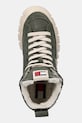 Semišové topánky Tommy Jeans TJW VULC FLATFORM SUEDE WL zelená EN0EN02894