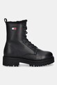 Δερμάτινες μπότες Tommy Jeans TJW URBAN LACEUP BOOT WL EN0EN02906 μαύρο NC25