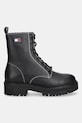 Tommy Jeans bocanci de piele TJW URBAN LACE UP BOOT EN0EN02907 negru AW25