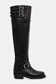 Polo Ralph Lauren kozaki skórzane Biker Boot 818973063001.001 czarny AW25