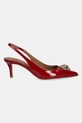 Kurt Geiger London szpilki skórzane Belgravia Sling Back 9786950319.RED bordowy AW25