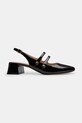 Usnjeni salonarji Coach Winley Slingback Mary Jane Široka črna CAS42.BLK