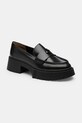 Δερμάτινα μοκασίνια Coach Leah Platform Leather Loafer CZ382.BLK μαύρο AW25