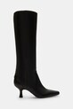Δερμάτινες μπότες Coach Sculpted C Kitten Heel Leather Boot στιλέτο μαύρο CBP30.BLK