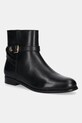 Lauren Ralph Lauren botki skórzane Brooke Bt 2 płaski czarny 802967768001.001