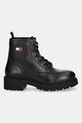 Кожаные полусапожки Tommy Jeans TJW LACE UP LEATHER BOOT EN0EN02824 чёрный AW25