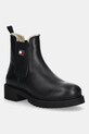 Tommy Jeans sztyblety skórzane TJW CHELSEA BOOT WL brak zapięcia czarny EN0EN02826