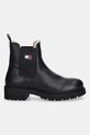 Tommy Jeans sztyblety skórzane TJW CHELSEA BOOT WL EN0EN02826 czarny AW25