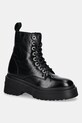 Tommy Jeans workery skórzane TJW CHUNKY SHINY LEATHER BOOT nieocieplane czarny EN0EN02848