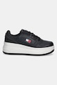 Kožené tenisky Tommy Jeans TJW RETRO BASKET FLATFORM EN0EN02860 čierna AW25