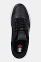 Kožené tenisky Tommy Jeans TJW RETRO BASKET FLATFORM čierna EN0EN02860