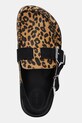 Δερμάτινα σανδάλια Tommy Jeans TJW MULE LEOPARD καφέ EN0EN02884