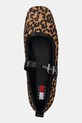 Tommy Jeans baleriny skórzane MARYJANE LEOPARD BALLERINA brązowy EN0EN02885