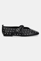 Kožené baleríny Tommy Jeans MARYJANE STUDDED BALLERINA EN0EN02886 černá AW25