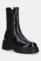 Tommy Jeans botki skórzane CHUNKY SHINY LEATHER CHELSEA płaski czarny EN0EN02888