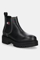 Кожаные полусапоги Tommy Jeans TJW URBAN CHELSEA BOOT без утепления чёрный EN0EN02908