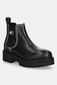 Tommy Jeans ghete chelsea de piele TJW URBAN CHELSEA BOOT pana la 5 cm negru EN0EN02908