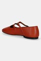 Obuwie Tommy Hilfiger baleriny skórzane SMOOTH LEATHER T-BAR BALLERINA FW0FW09153 pomarańczowy
