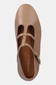 Kožené baleríny Tommy Hilfiger SMOOTH LEATHER T-BAR BALLERINA béžová FW0FW09153
