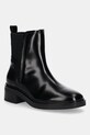 Tommy Hilfiger sztyblety skórzane MINIMAL ABRASIVATO CHELSEA słupek czarny FW0FW08764