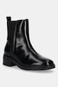 Tommy Hilfiger sztyblety skórzane MINIMAL ABRASIVATO CHELSEA słupek czarny FW0FW08764