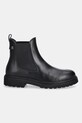 Tommy Hilfiger ghete chelsea de piele LEATHER CLEATED CHELSEA FW0FW08766 negru AW25