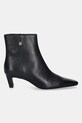 Tommy Hilfiger botki skórzane SQUARE TOE KITTEN BOOTIE FW0FW08768 czarny AW25