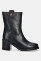 Tommy Hilfiger botki skórzane RIDING LTHR MID BOOT BLOCK HEEL FW0FW08776 czarny AW25