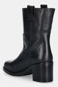 Obuwie Tommy Hilfiger botki skórzane RIDING LTHR MID BOOT BLOCK HEEL FW0FW08776 czarny
