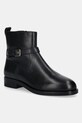 Usnjeni gležnarji Tommy Hilfiger TH BUCKLE RIDING LEATHER BOOTIE Neizolirana črna FW0FW08781