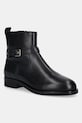 Шкіряні черевики Tommy Hilfiger TH BUCKLE RIDING LEATHER BOOTIE без утеплення чорний FW0FW08781